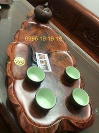 Khay trà gỗ trắc Việt nguyên khối