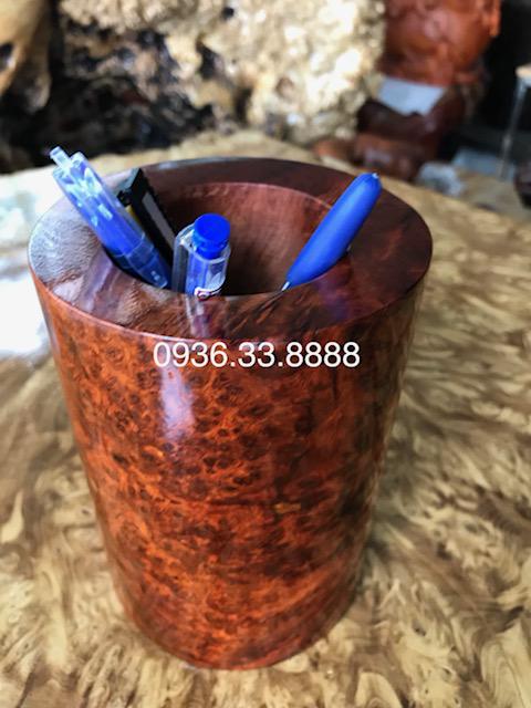 ống bút phong thủy gỗ nu hương 