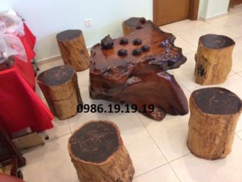 Bộ bàn ghế gốc cây,gốc cây, gỗ Hương nguyên khối 