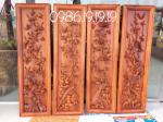 Bộ Tranh tứ quý gỗ Hương Gia Lai cao 119cm rộng 30cm dày 5cm 